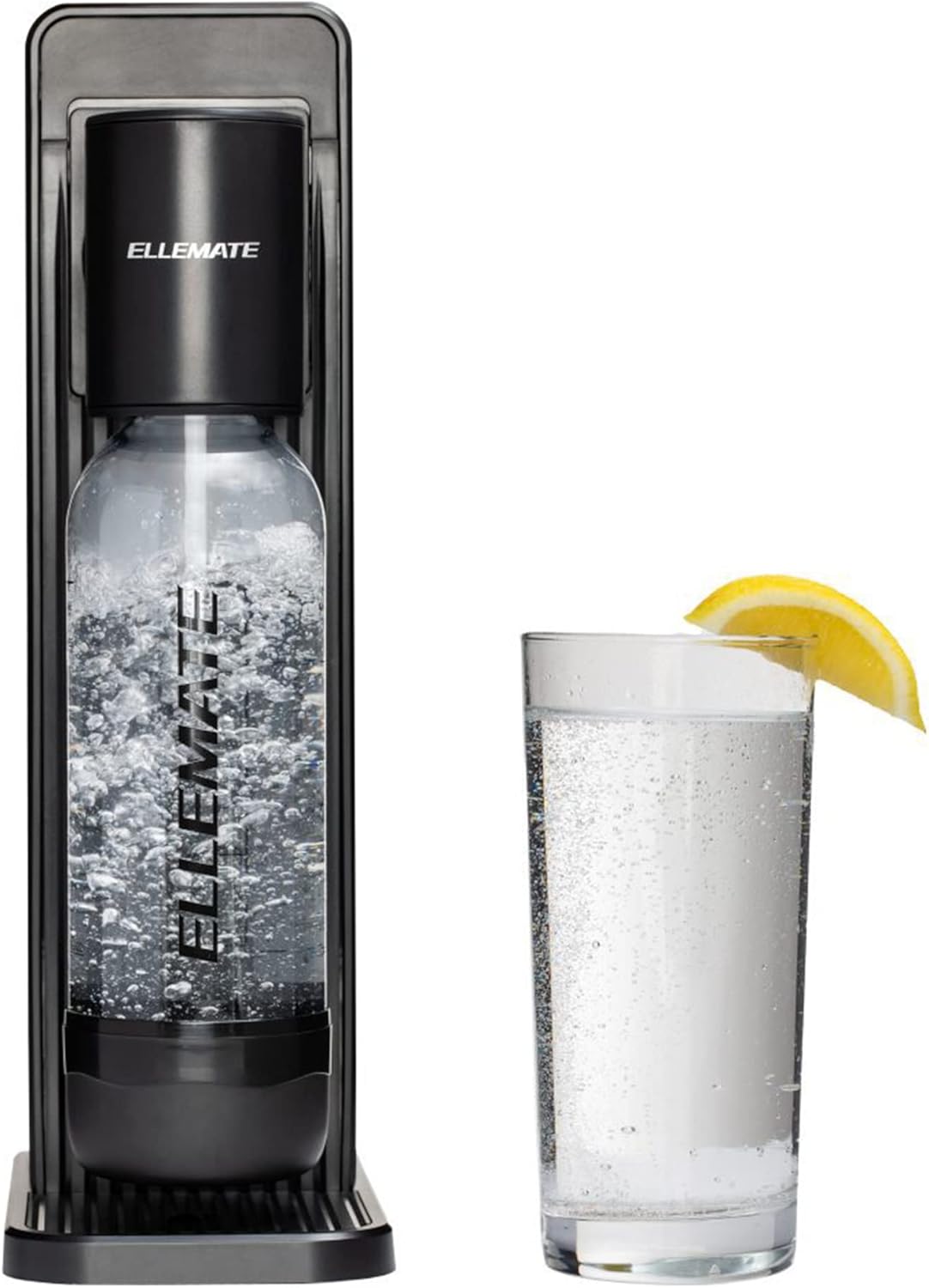 Classic Carbonated Drink Maker, Seltzer Water with One-Push Fizz Technology, Cordless Carbonation for Bubbly Water (White)