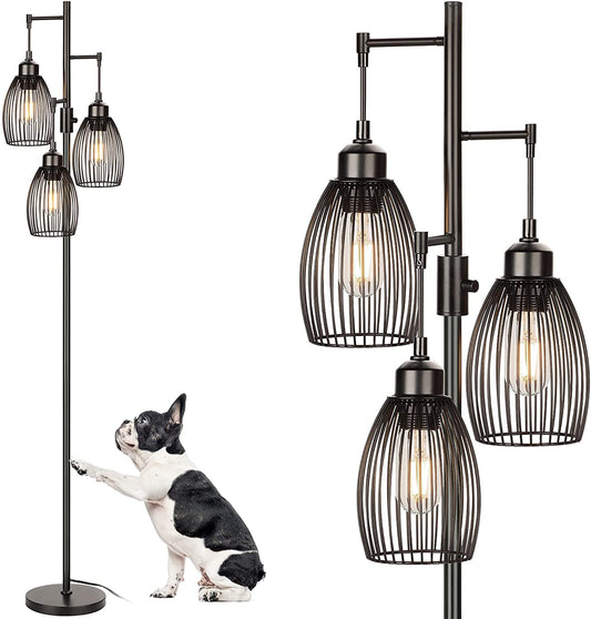 68’’ Dimmable Floor Lamp, 3 X 800LM LED Edison Bulbs Included