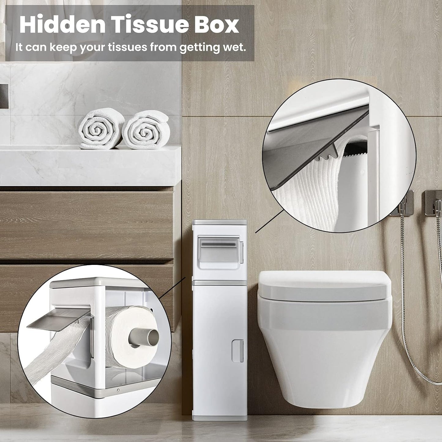 Bathroom Narrow Tall Cabinet Storage