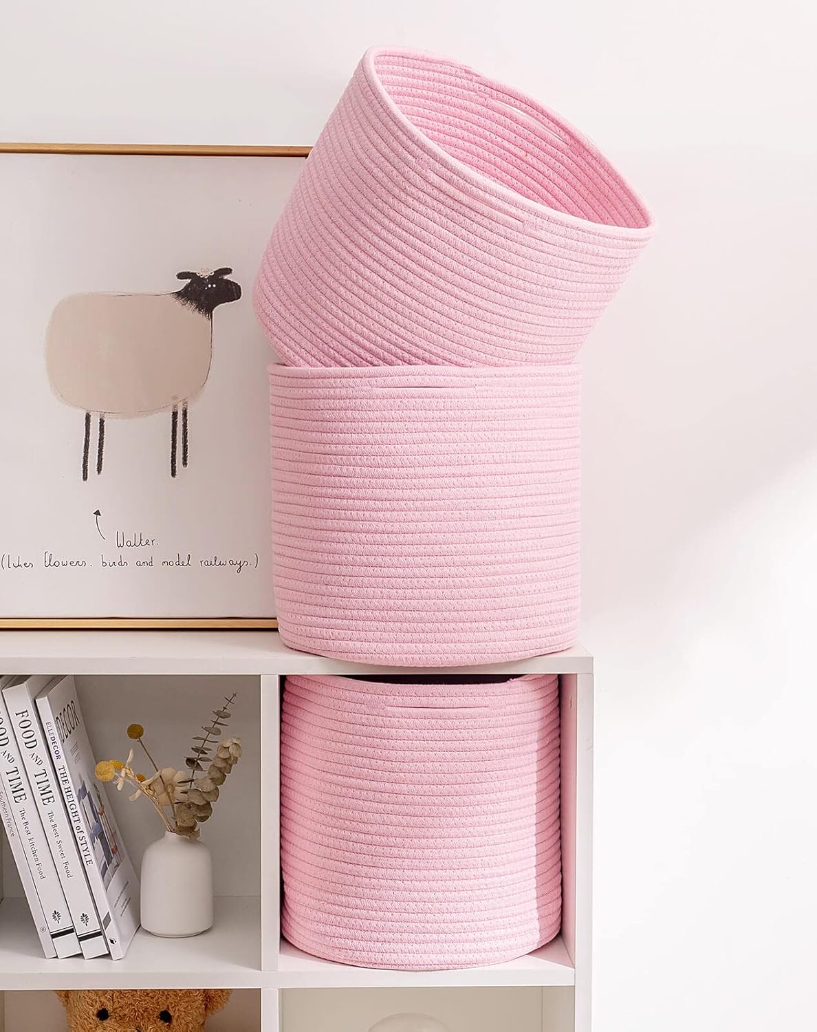 Durable Woven Cotton Storage Cubes Baskets - 11" x 11" - Fits 12" x 12" Cube Organizers - 3-Pack in 3-Tone Gray for Efficient Organization