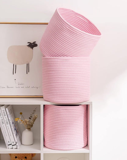 Durable Woven Cotton Storage Cubes Baskets - 11" x 11" - Fits 12" x 12" Cube Organizers - 3-Pack in 3-Tone Gray for Efficient Organization