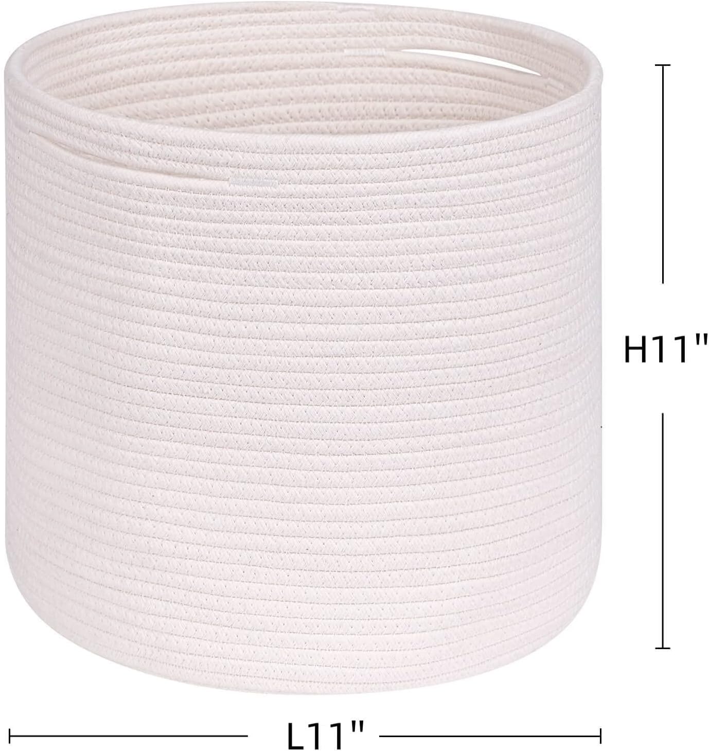 Durable Woven Cotton Storage Cubes Baskets - 11" x 11" - Fits 12" x 12" Cube Organizers - 3-Pack in 3-Tone Gray for Efficient Organization