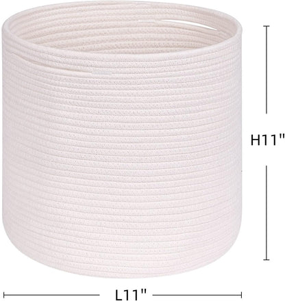 Durable Woven Cotton Storage Cubes Baskets - 11" x 11" - Fits 12" x 12" Cube Organizers - 3-Pack in 3-Tone Gray for Efficient Organization