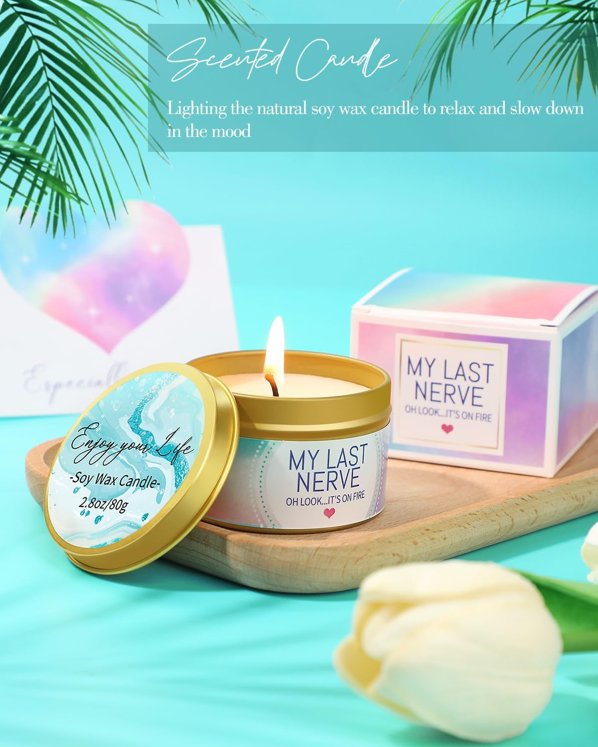 Relaxing Spa Gifts Basket Self Care (Turquois)