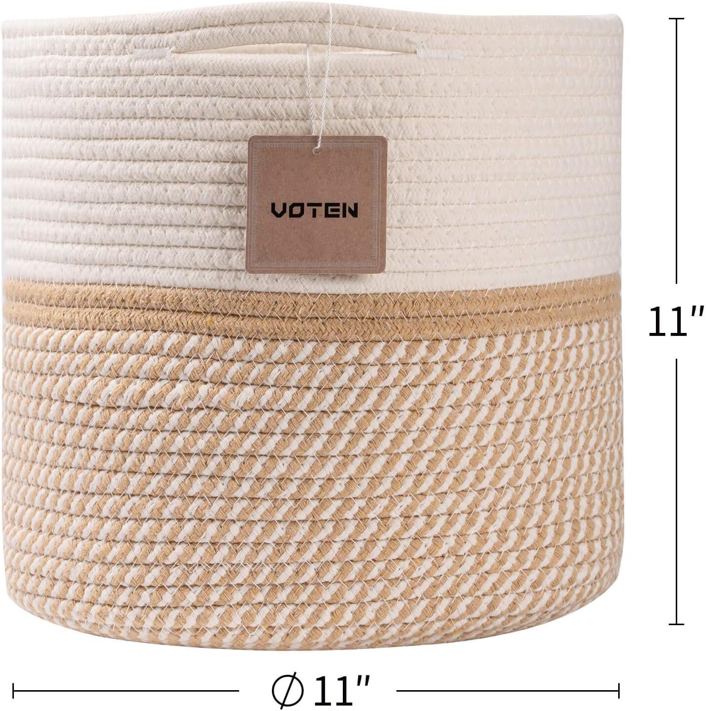 Durable Woven Cotton Storage Cubes Baskets - 11" x 11" - Fits 12" x 12" Cube Organizers - 3-Pack in 3-Tone Gray for Efficient Organization