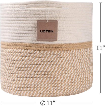 Durable Woven Cotton Storage Cubes Baskets - 11" x 11" - Fits 12" x 12" Cube Organizers - 3-Pack in 3-Tone Gray for Efficient Organization