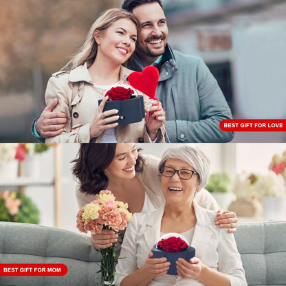 Preserved Rose Necklace Gift Box, Mother's Day, Valentine's Day, (Red Flower)