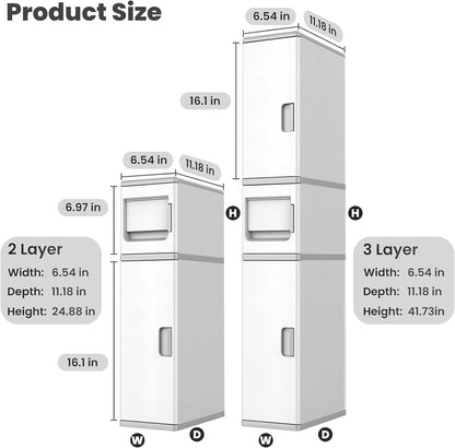 Bathroom Narrow Tall Cabinet Storage