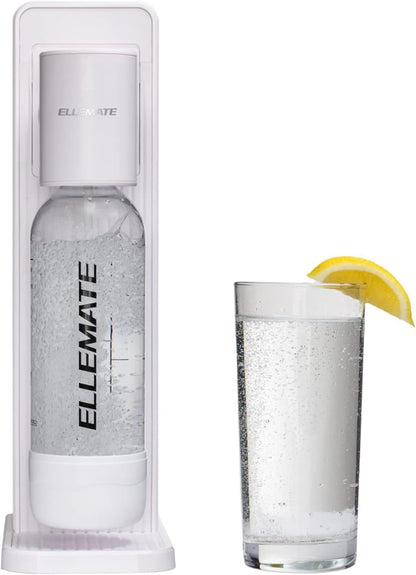 Classic Carbonated Drink Maker, Seltzer Water with One-Push Fizz Technology, Cordless Carbonation for Bubbly Water (White)
