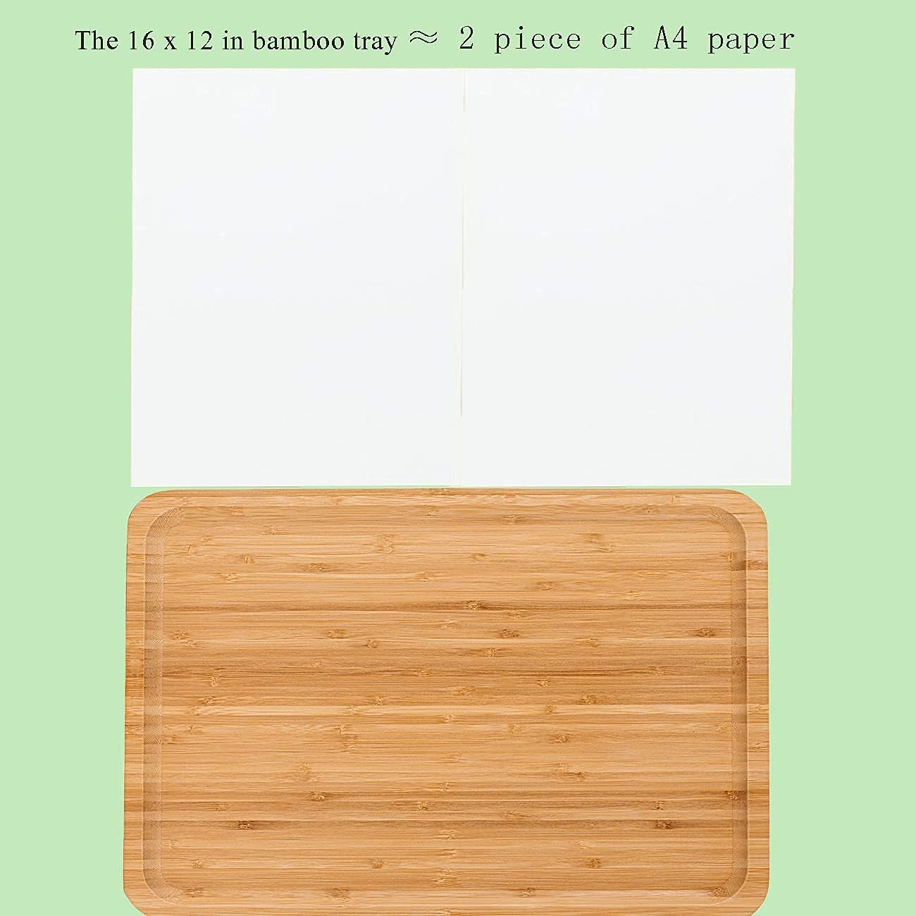 2 Pack Bamboo Tray 16 X 12 X1 Inches Serving Tray 