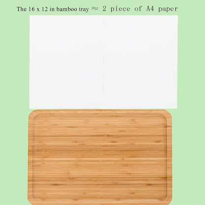 2 Pack Bamboo Tray 16 X 12 X1 Inches Serving Tray 