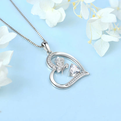 Butterfly Necklace for Women 925 Sterling Silver Heart
